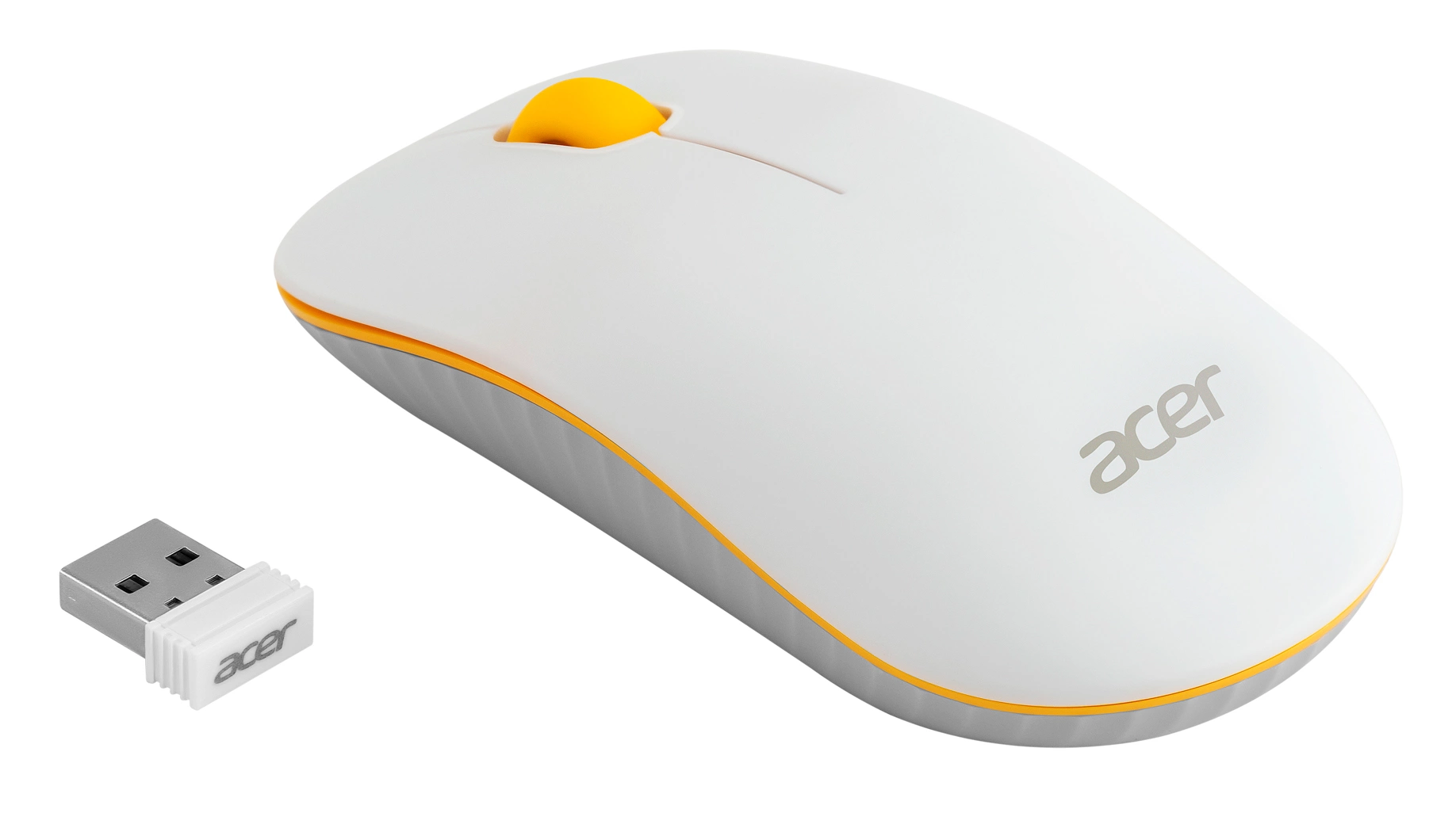 Мышь Acer OMR200 белый/желтый оптическая 1200dpi беспров. USB для ноутбука 3but (ZL.MCEEE.020)