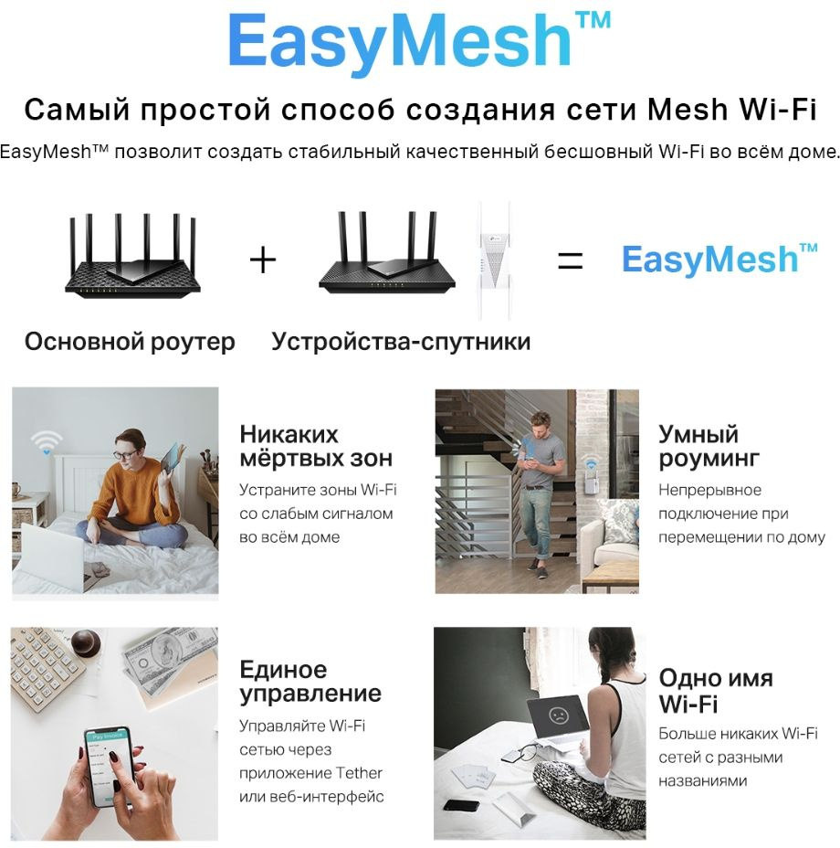 Повторитель беспроводного сигнала TP-Link Archer Air E5 AX3000 Wi-Fi белый