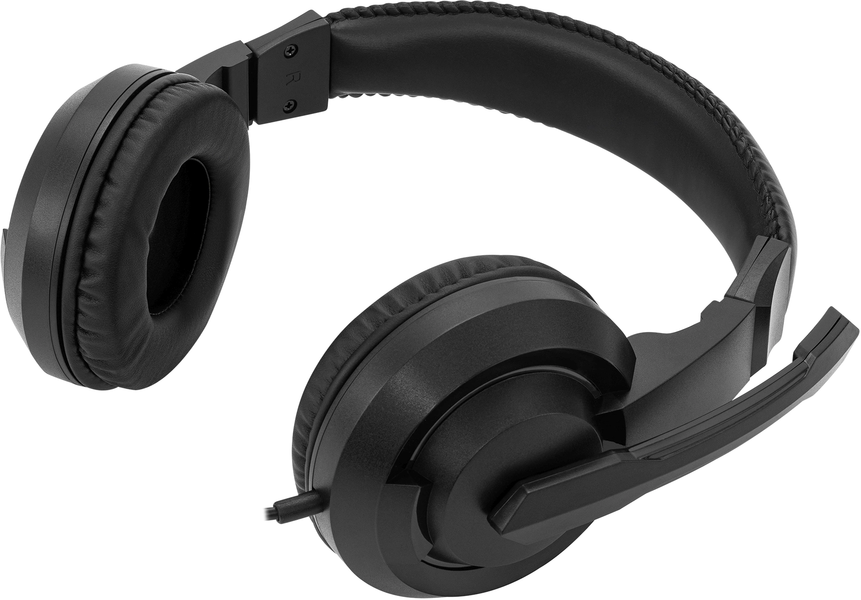 Наушники с микрофоном Оклик HS-L315G черный 1.8м накладные USB оголовье (2007552)