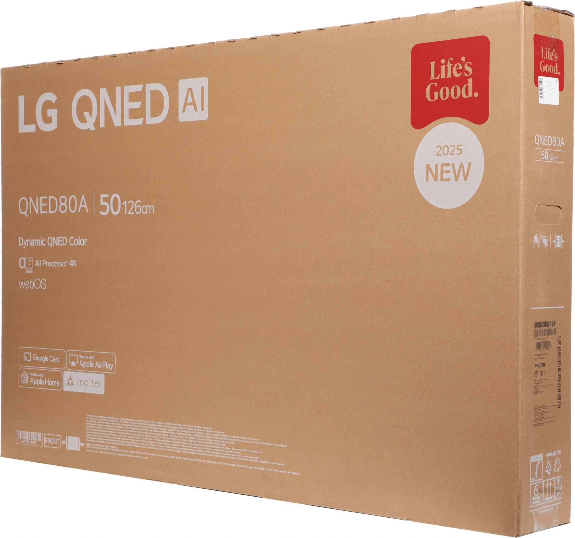 Телевизор LED LG 50" 50QNED80A6A.ARUG черный титан 4K Ultra HD 60Hz DVB-T DVB-T2 DVB-C DVB-S DVB-S2 USB WiFi Smart TV