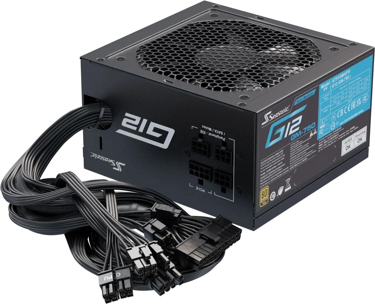 Блок питания Seasonic ATX 750W G12 GM-750 80+ gold (20+4pin) APFC 120mm fan 6xSATA RTL