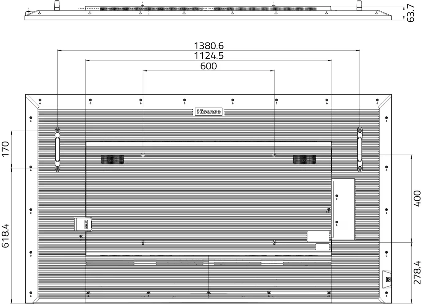 Панель Hisense 75" 75DM66D черный LED 8ms 16:9 HDMI M/M матовая 1200:1 500cd 178гр/178гр 3840x2160 DP 4K USB 29кг