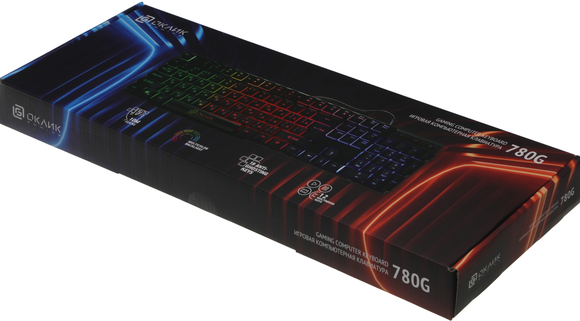 Клавиатура Оклик 780G SLAYER черный USB for gamer LED
