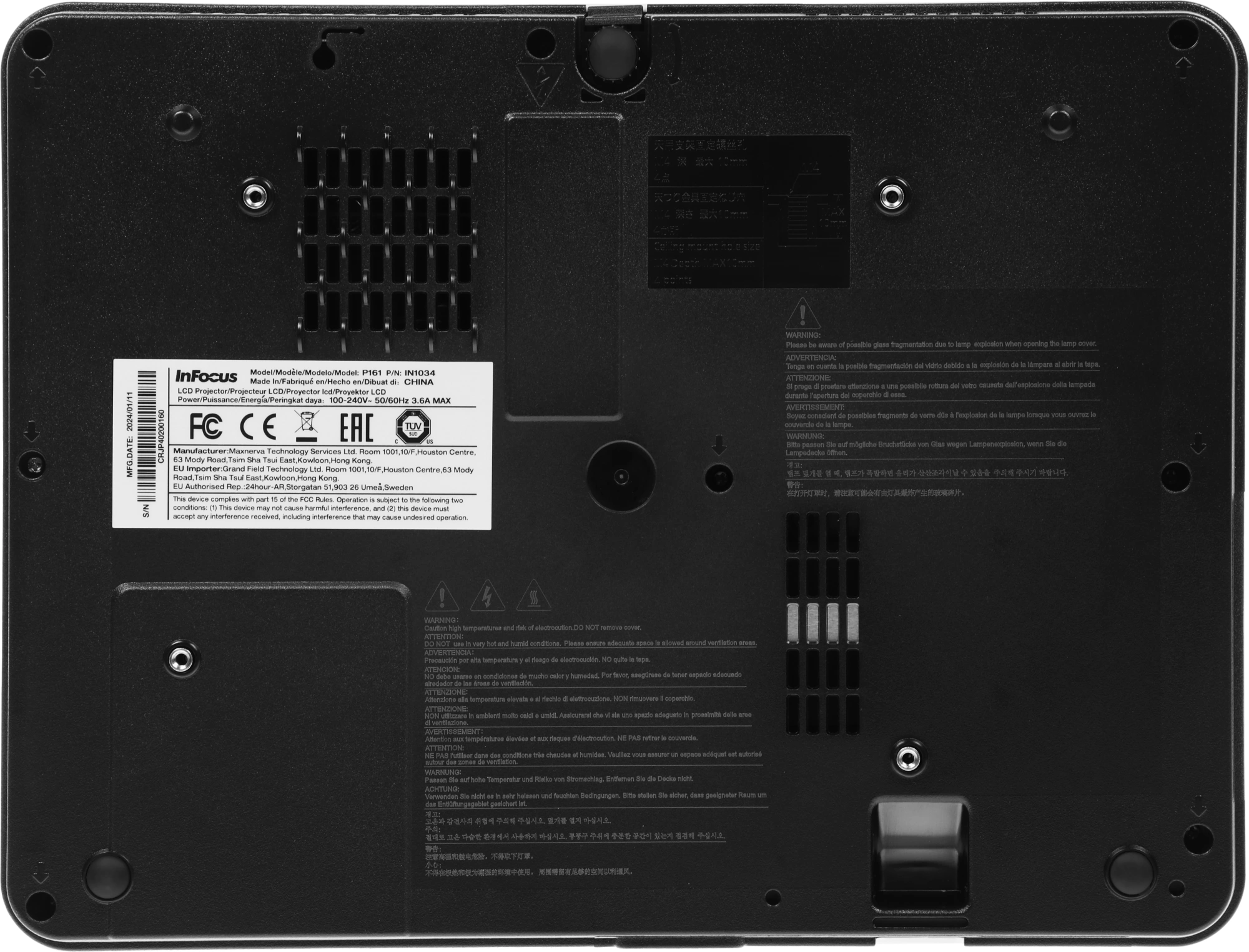 Проектор Infocus IN1034 LCD 5000Lm LS (1024x768) 50000:1 ресурс лампы:10000часов 1xUSB typeA 1xUSB typeB 2xHDMI 3.3кг