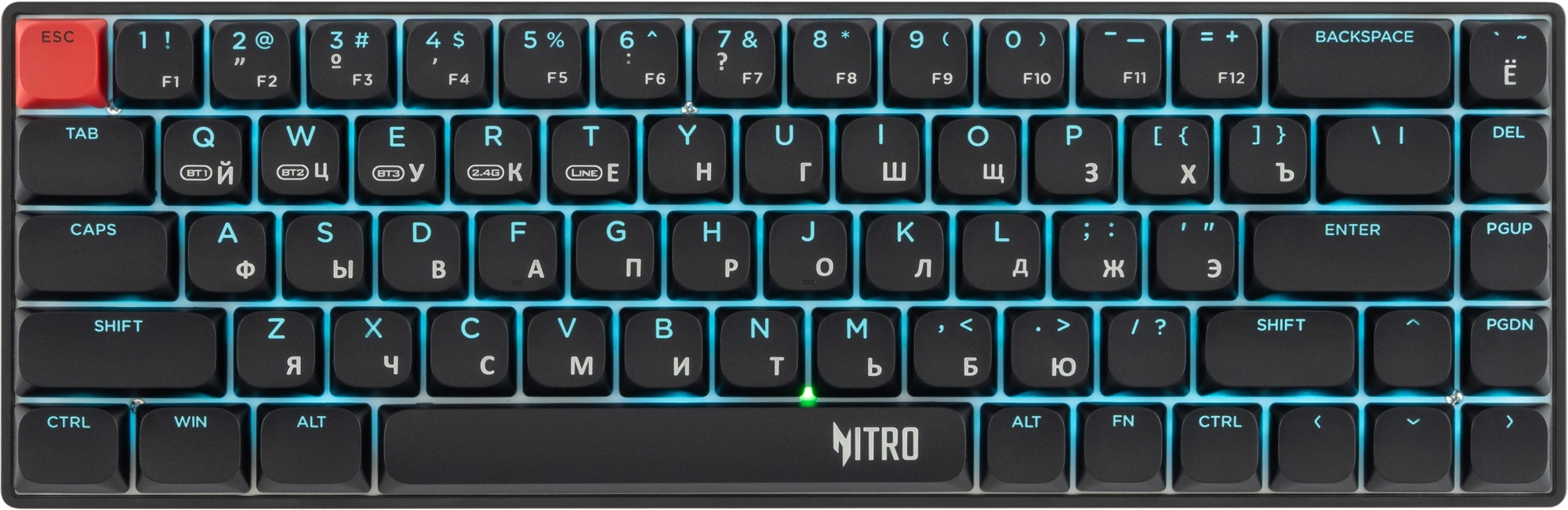 Клавиатура Acer Nitro OKR400 механическая черный USB беспроводная BT/Radio Multimedia for gamer LED (ZL.KBDEE.01A) кабель 1.5м