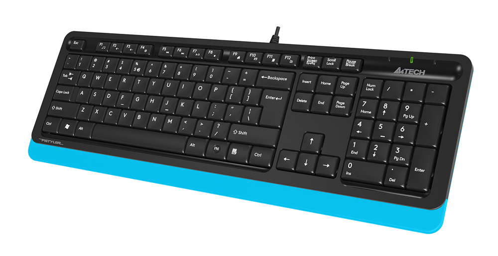 Клавиатура A4Tech FK10 черный/синий USB (FK10 BLUE) кабель 1.5м