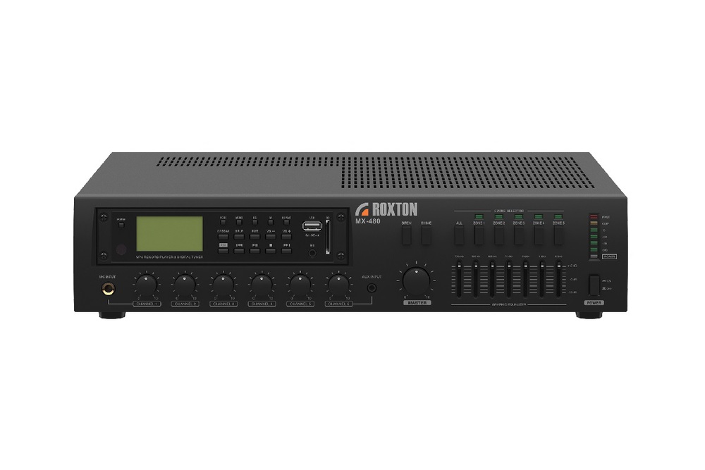 MX-480 - USB-проигрыватель-тюнер-усилитель 480 Вт, 3 микр.+ 3 унив. входа, 5 зон, работа с RM-05