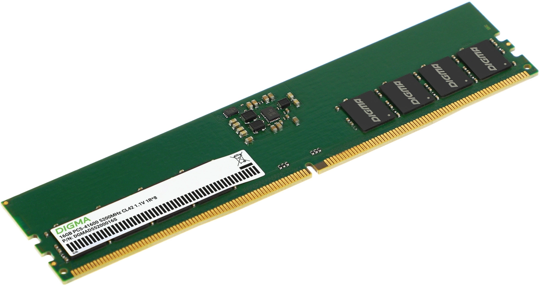 Память DDR5 16GB 5200MHz Digma DGMAD55200016S RTL PC5-41600 CL42 DIMM 288-pin 1.1В single rank Ret