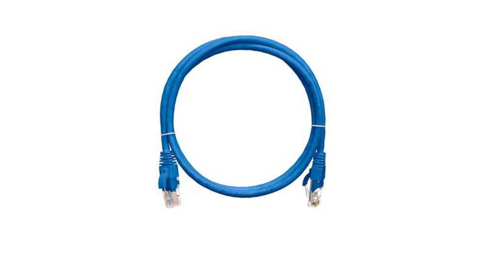 NMC-PC4UD55B-020-C-BL - Коммутационный шнур NIKOMAX U/UTP 4 пары, Кат.5е (Класс D), 100МГц, 2хRJ45/8P8C, T568B, заливной, с защитой защелки, многожильный, BC (чистая медь), 24AWG (7х0,205мм), LSZH нг(А)-HFLTx, синий, 2м