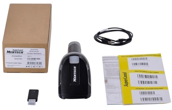 Сканер штрих-кода Mertech CL-2410 BLE Dongle 2D беспроводной черный (4220)
