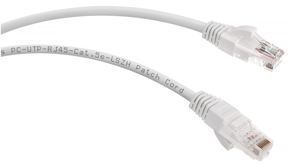Cabeus PC-UTP-RJ45-Cat.5e-0.5m-WH-LSZH - Патч-корд U/UTP, категория 5е, 2xRJ45/8p8c, неэкранированный, белый, LSZH, 0.5м