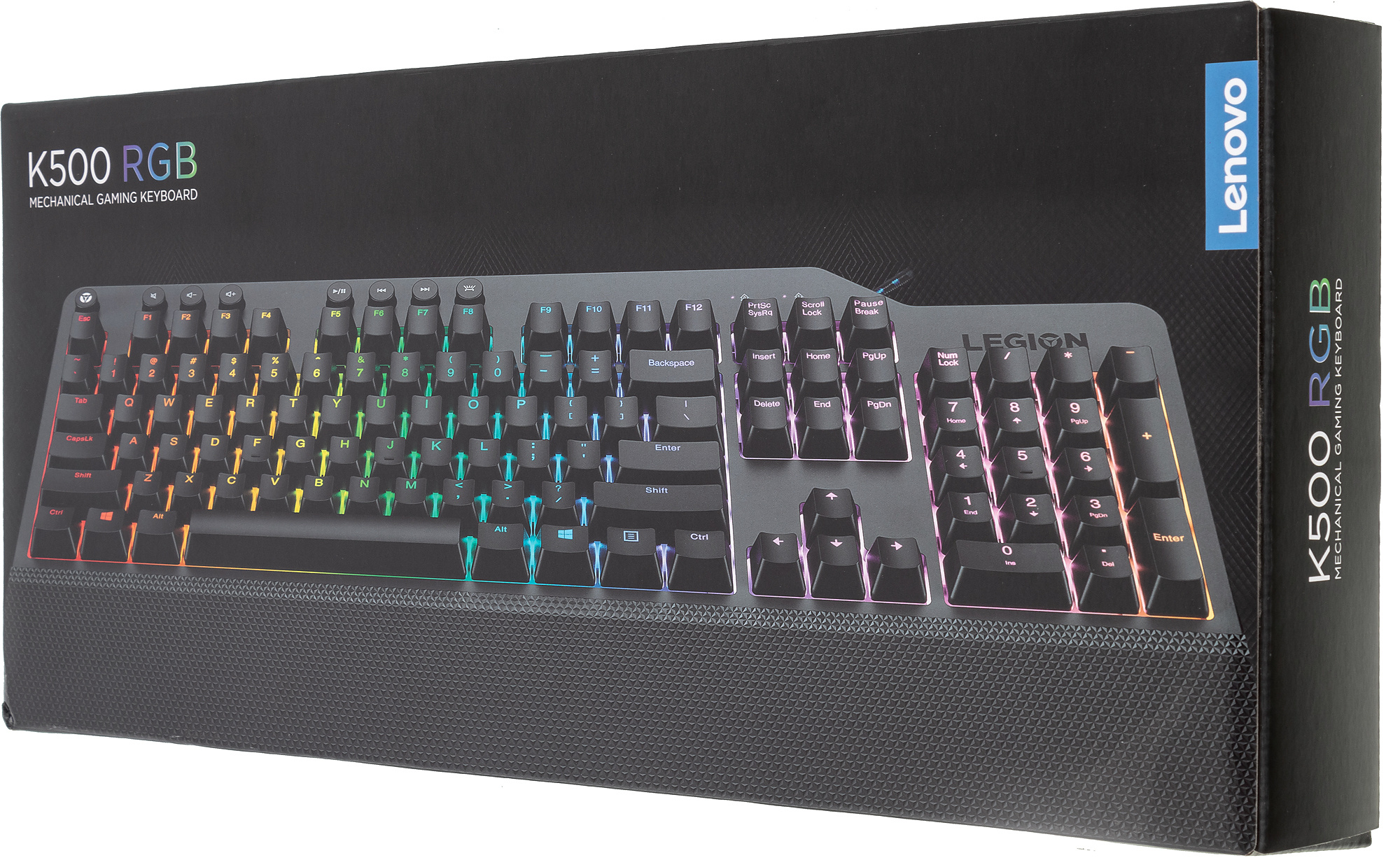 Клавиатура Lenovo K500 RGB механическая черный USB Multimedia for gamer LED (подставка для запястий) (GY40T26479) кабель 1.8м