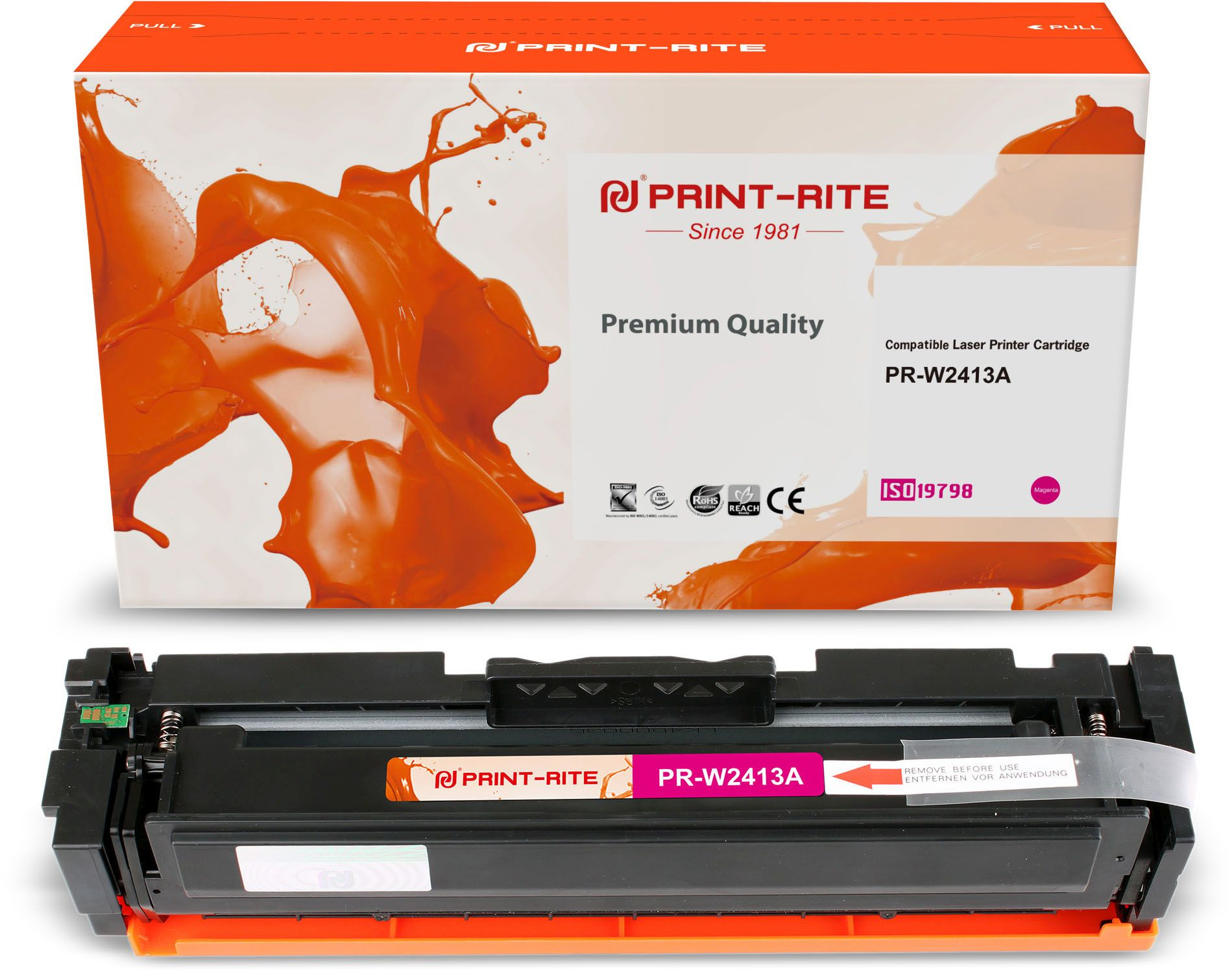 Картридж лазерный Print-Rite TFHBB7MPU1J PR-W2413A W2413A пурпурный (850стр.) для HP Color LJ Pro M155/MFP M182nw/M183fw