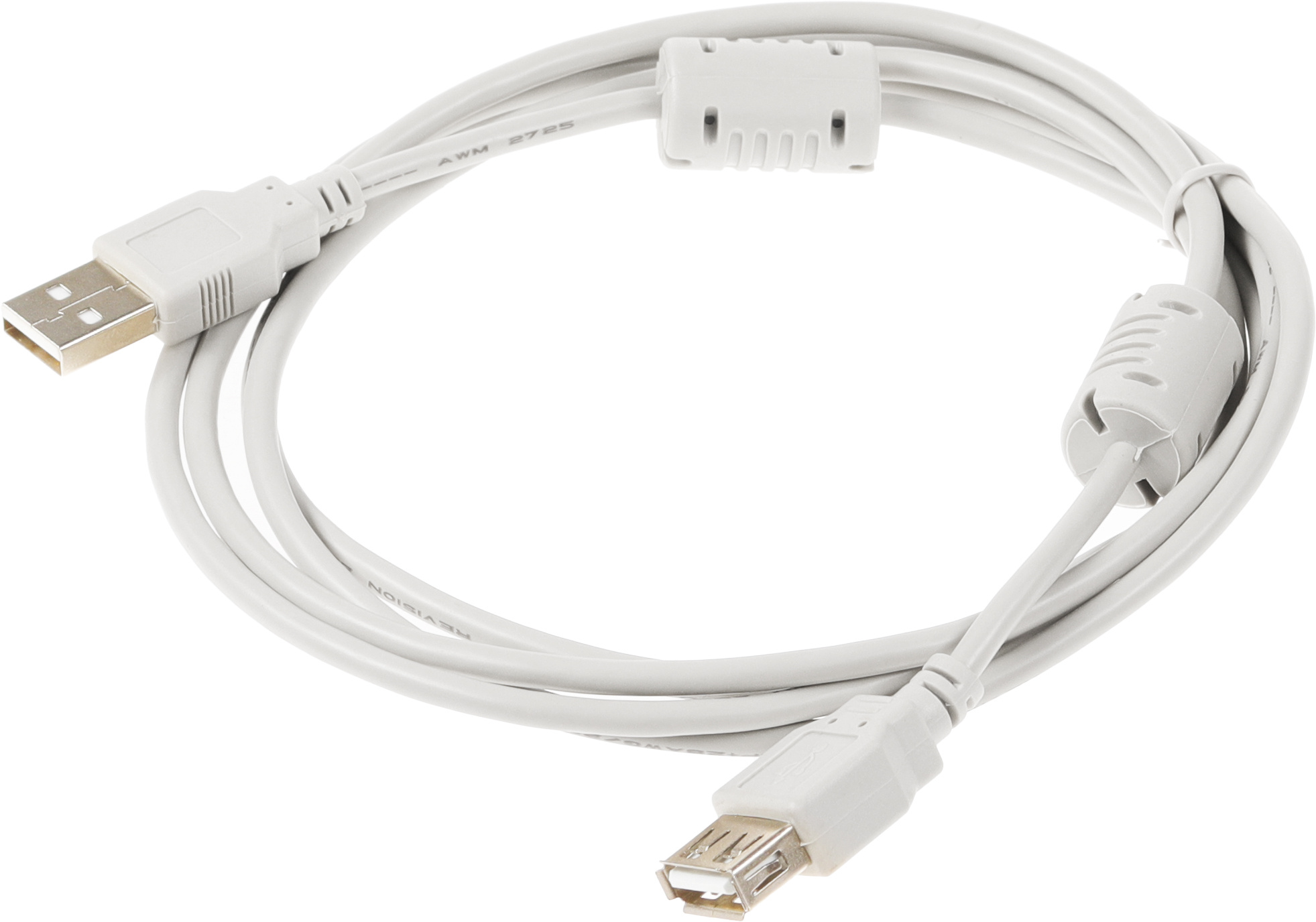 Кабель-удлинитель USB2.0-AM-AF-1.8M-MG USB A(m) USB A(f) 1.8м феррит.кольца серый