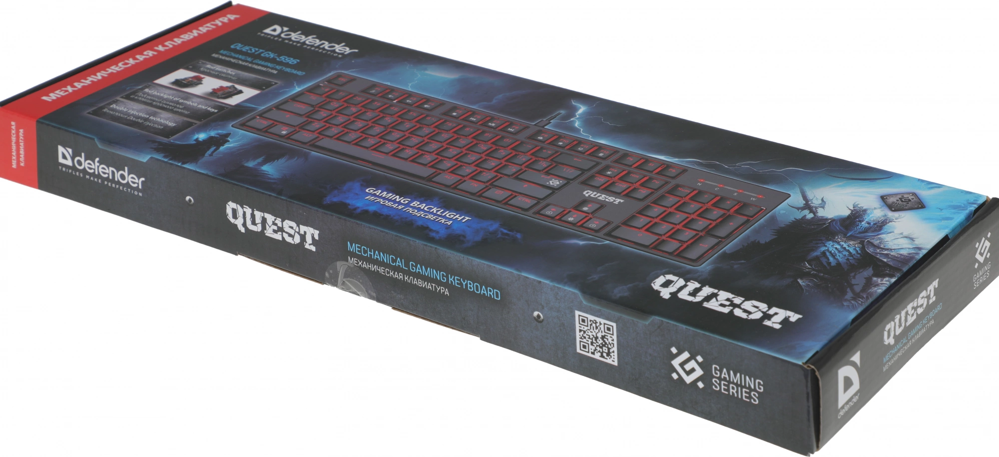 Клавиатура Defender Gk-596 механическая черный USB for gamer LED (45596) кабель 1.5м