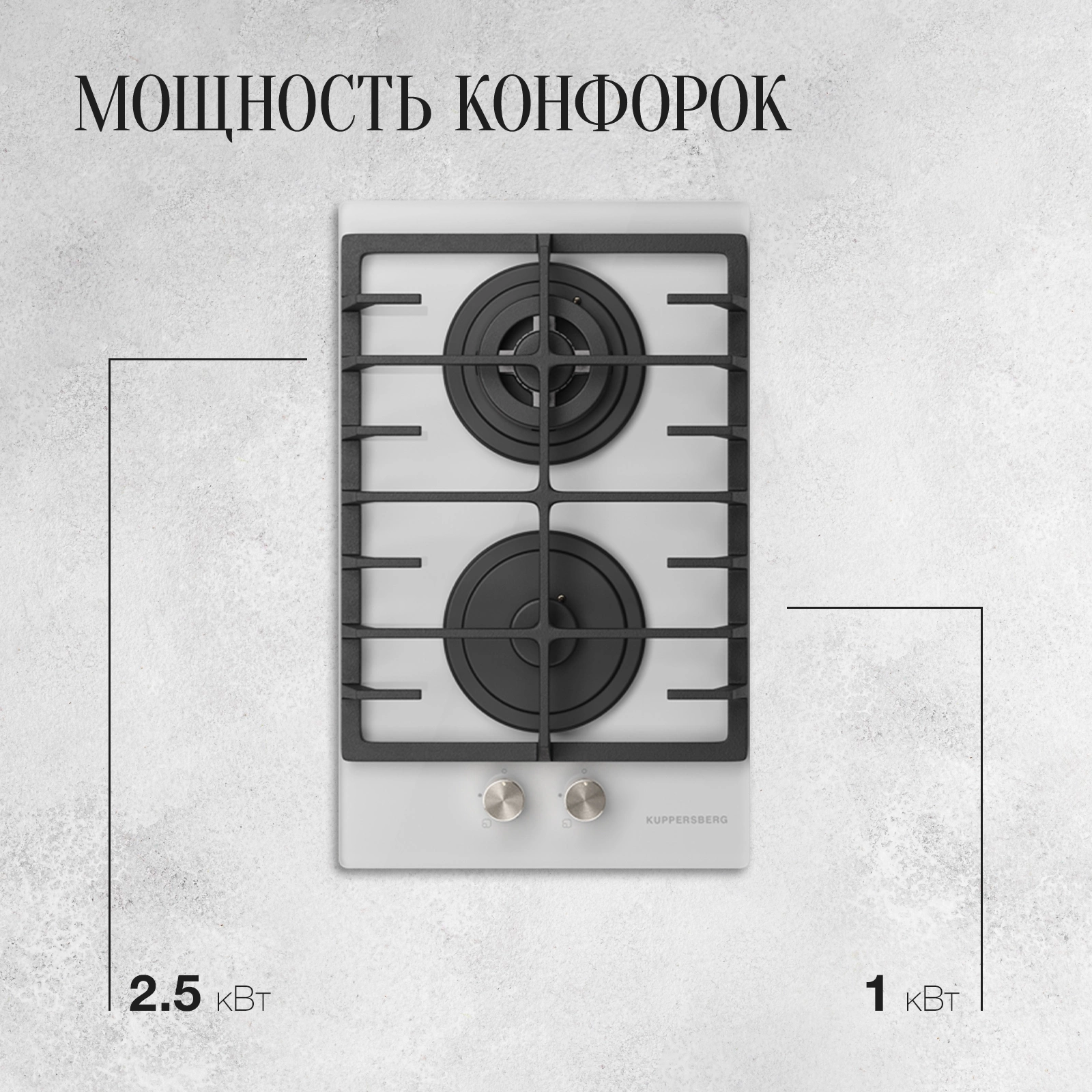 Газовая варочная поверхность Kuppersberg FG 33 W белый
