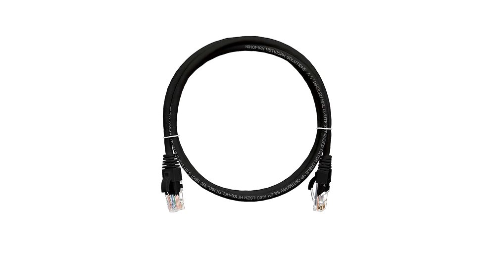 NMC-PC4UD55B-005-C-BK - Коммутационный шнур  U/UTP 4 пары, Кат.5е (Класс D), 100МГц, T568B, 2хRJ45/8P8C, с защитой защелки, многожильный, BC (чистая медь), 24AWG (7х0,205мм), LSZH нг(А)-HFLTx, черный, 0,5 м