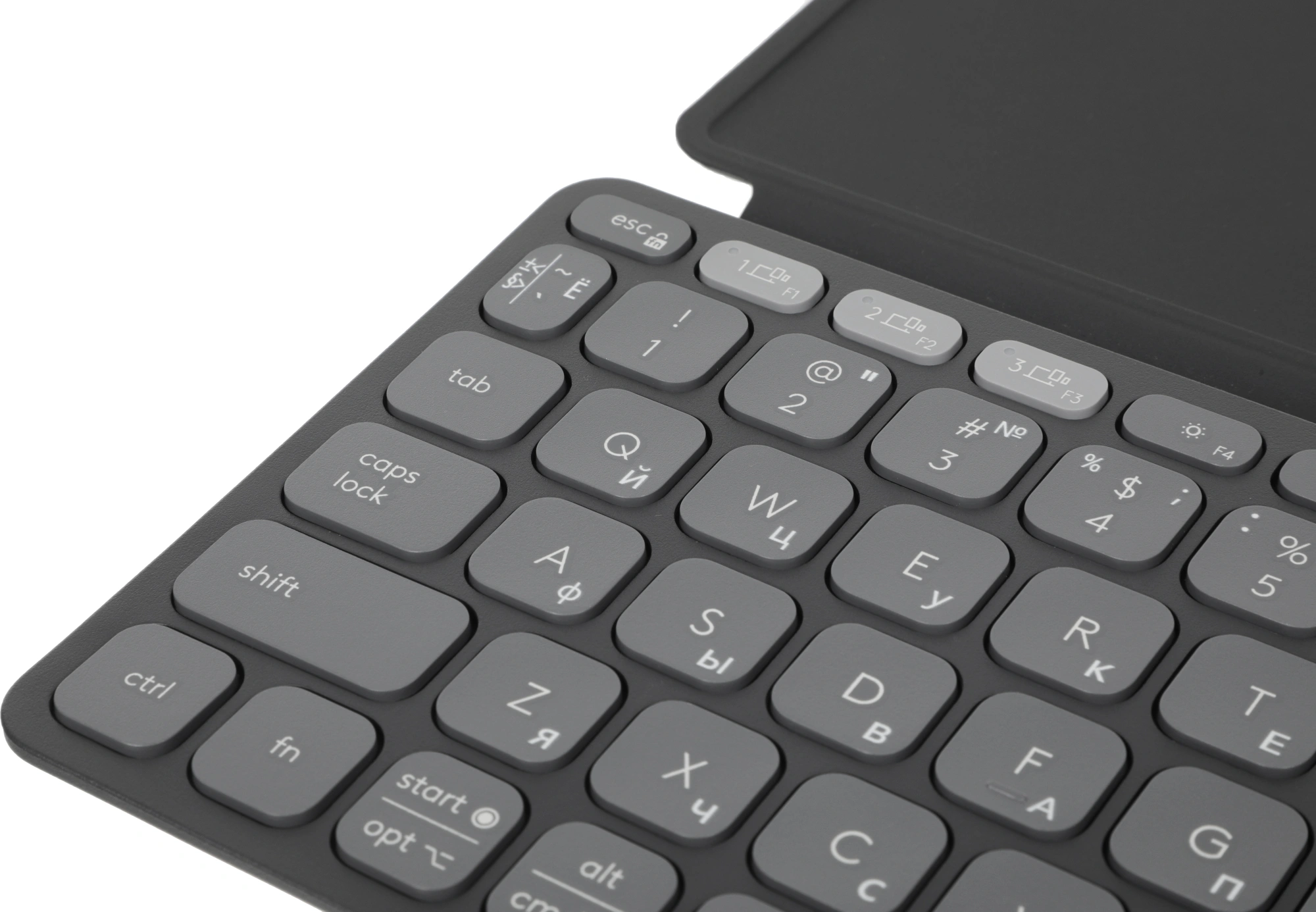 Клавиатура Logitech Keys-To-Go 2 графитовый/черный беспроводная BT slim Multimedia для ноутбука (920-012999)