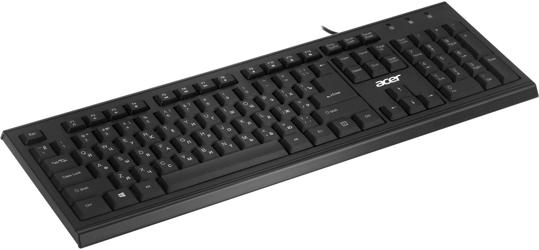 Клавиатура Acer OKW120 черный USB Multimedia (ZL.KBDEE.006) кабель 1.8м