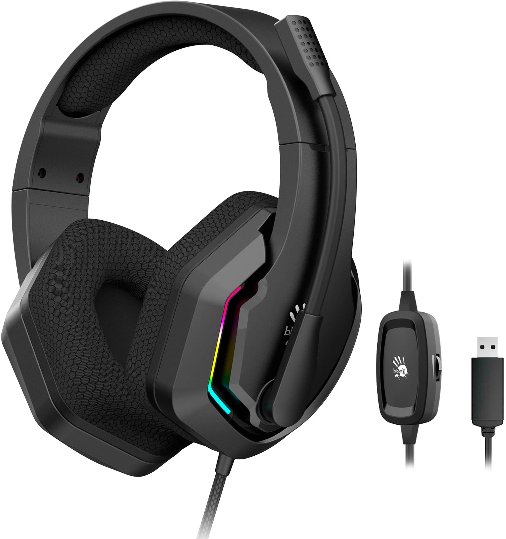 Наушники с микрофоном A4Tech Bloody G260 черный 2м мониторные USB оголовье (G260)