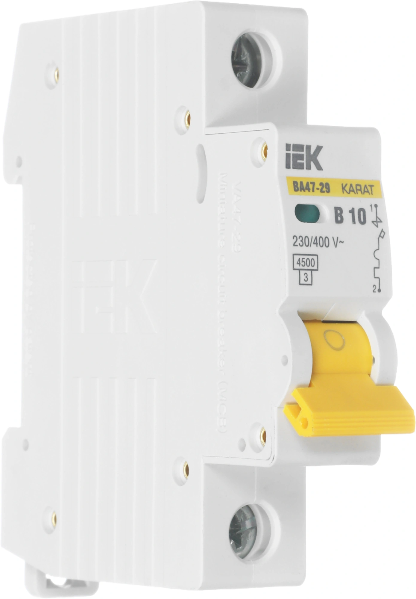 Выключатель автоматический IEK MVA20-1-010-B ВА47-29 10A тип B 4.5kA 1П 230/400В 1мод белый (упак.:1шт)