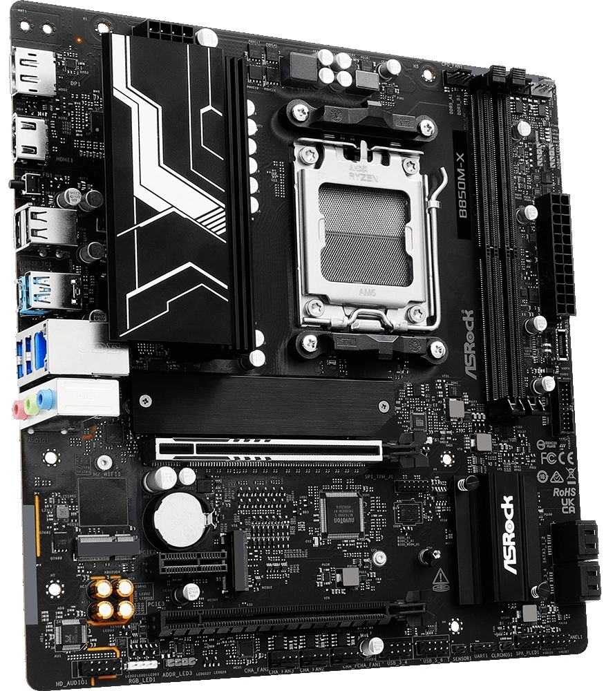 Материнская плата Asrock B850M-X R2.0 Socket AM5 AMD B850 2xDDR5 mATX AC`97 8ch(7.1) 2.5Gg RAID+HDMI+DP