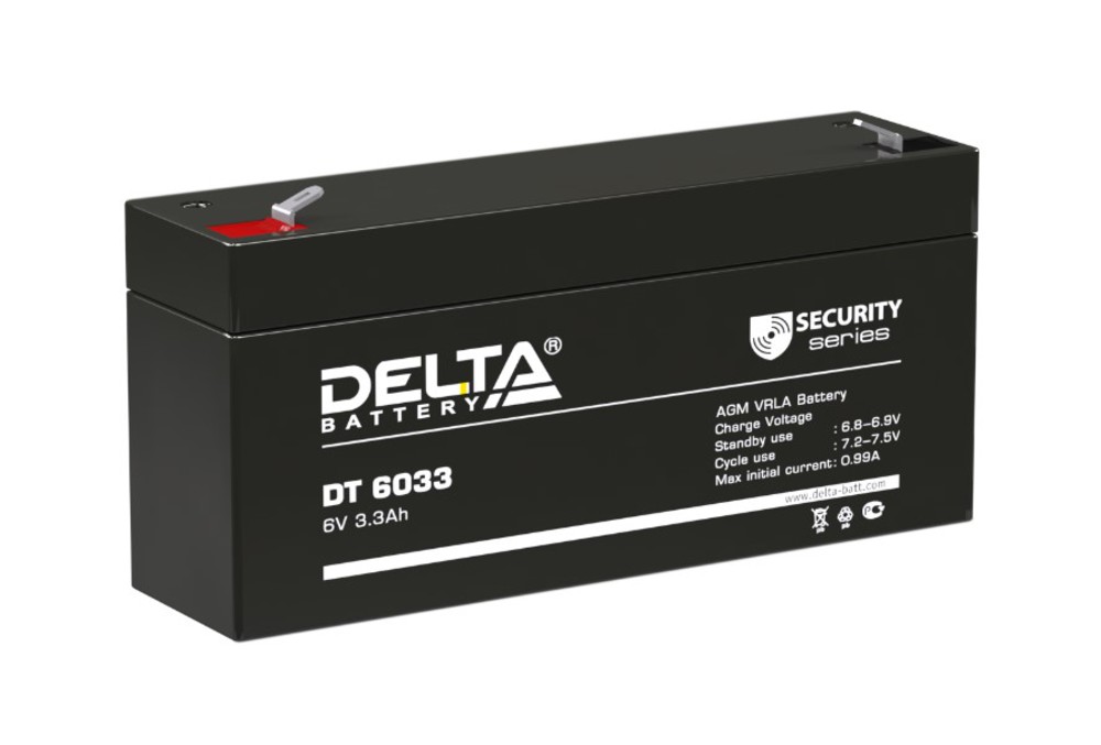 Аккумуляторная батарея Delta DT 6033 (125) (6V / 3.3Ah)