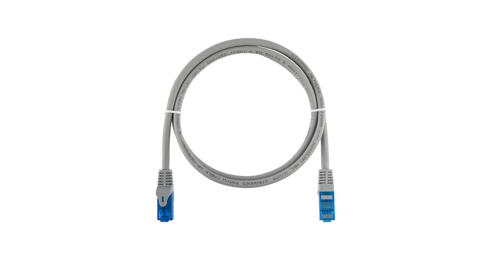 NMC-PC4UE55B-ES-020-C-GY - Коммутационный шнур NIKOMAX U/UTP 4 пары, Кат.6 (Класс E), 250МГц, 2хRJ45/8P8C, T568B, заливной, с защитой защелки, многожильный, BC (чистая медь), 25AWG (7x0,175мм), LSZH нг(А)-HFLTx, серый, 2м