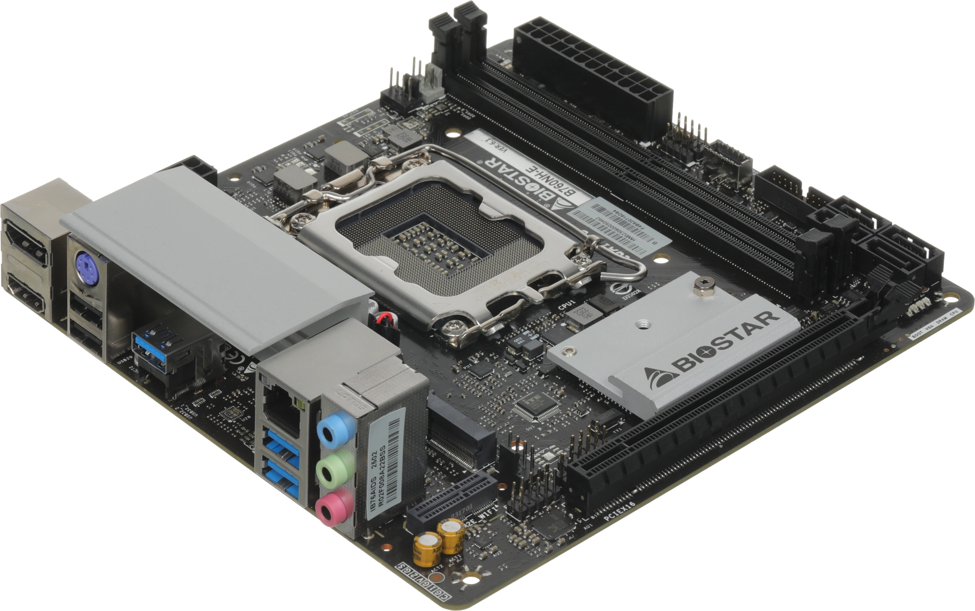 Материнская плата Biostar B760NH-E Soc-1700 Intel B760 2xDDR5 mini-ITX AC`97 8ch(7.1) 2.5Gg RAID+HDMI+DP
