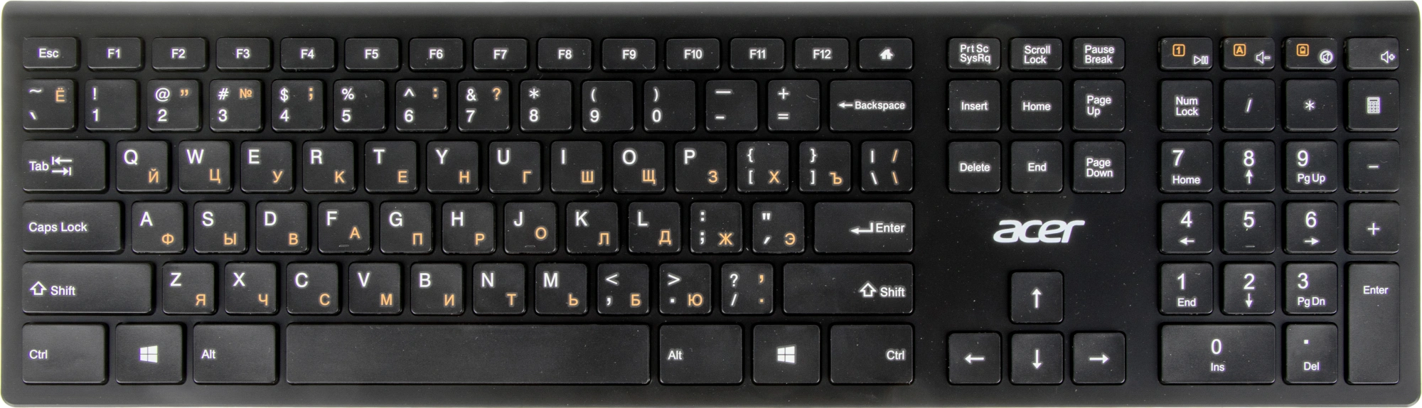 Клавиатура Acer OKR020 черный USB беспроводная slim Multimedia (ZL.KBDEE.004)