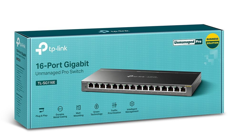 Коммутатор TP-Link TL-SG116E (L2) 16x1Гбит/с управляемый
