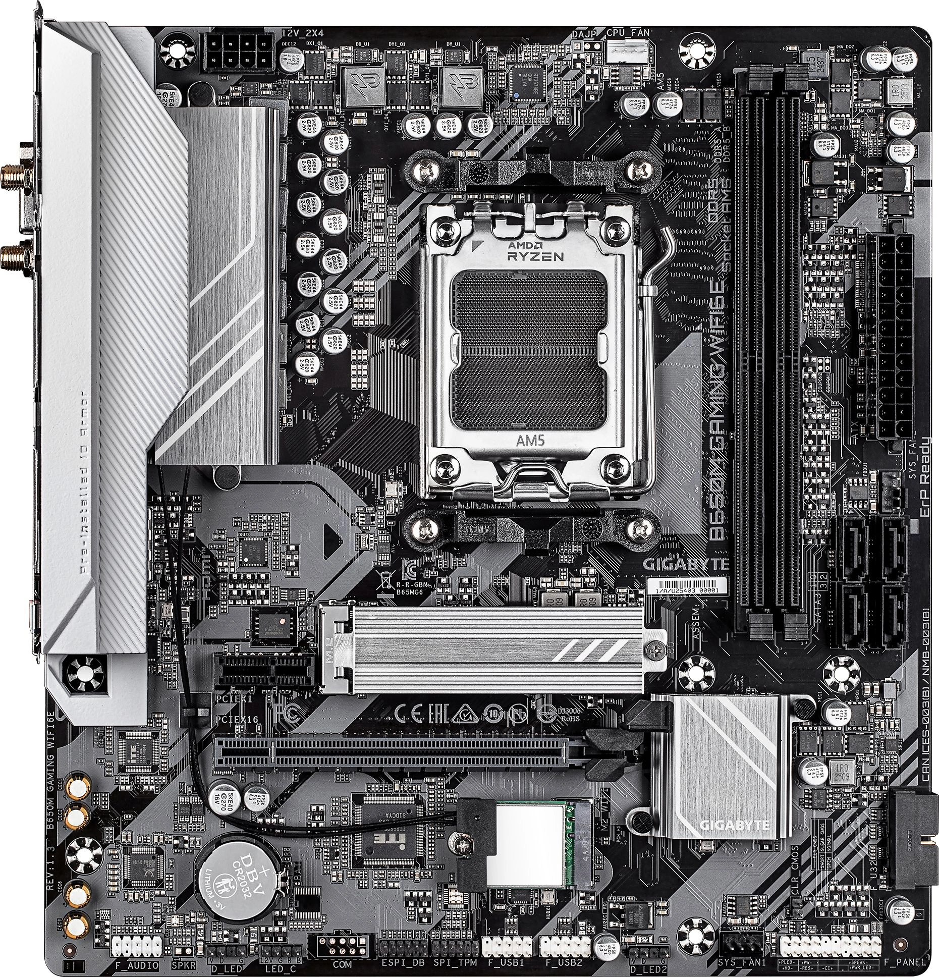 Материнская плата Gigabyte B650M GAMING WIFI6E Socket AM5 AMD B650 2xDDR5 mATX AC`97 8ch(7.1) 2.5Gg RAID+VGA+HDMI