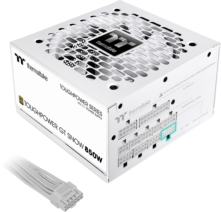 Блок питания Thermaltake ATX 850W Toughpower GT Gen.5 SNOW 80+ gold 24pin APFC 120mm fan 6xSATA Cab Manag RTL