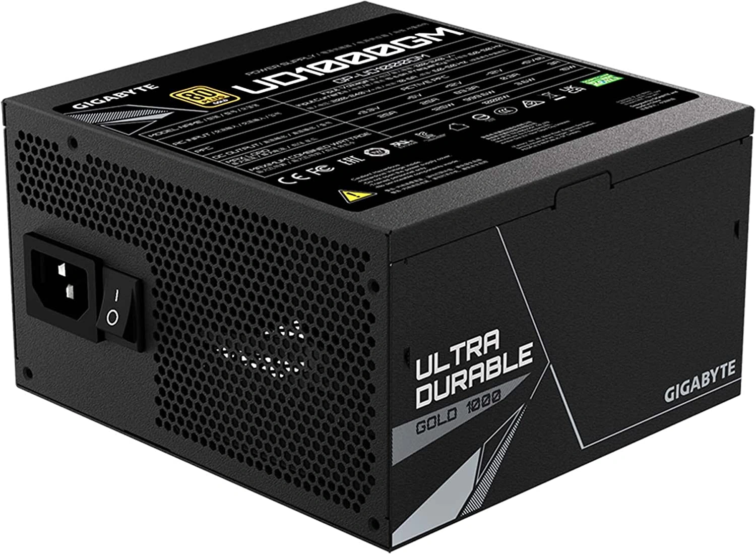 Блок питания Gigabyte ATX 1000W GP-UD1000GM 80+ gold (20+4pin) APFC 120mm fan 8xSATA Cab Manag RTL