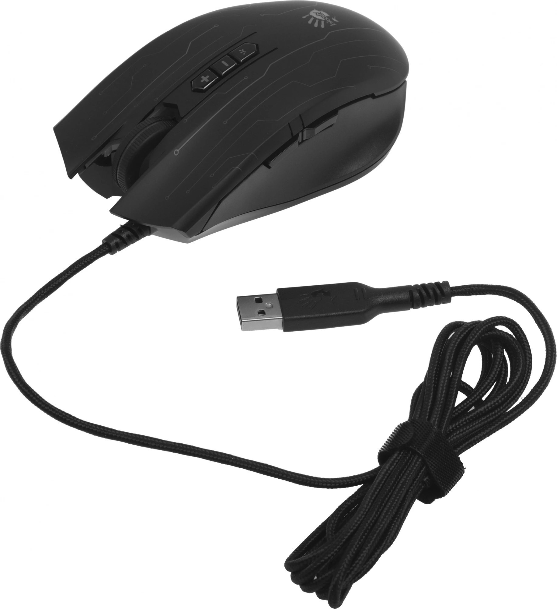 Мышь A4Tech Bloody Q82 черный/рисунок оптическая 6200dpi USB 8but