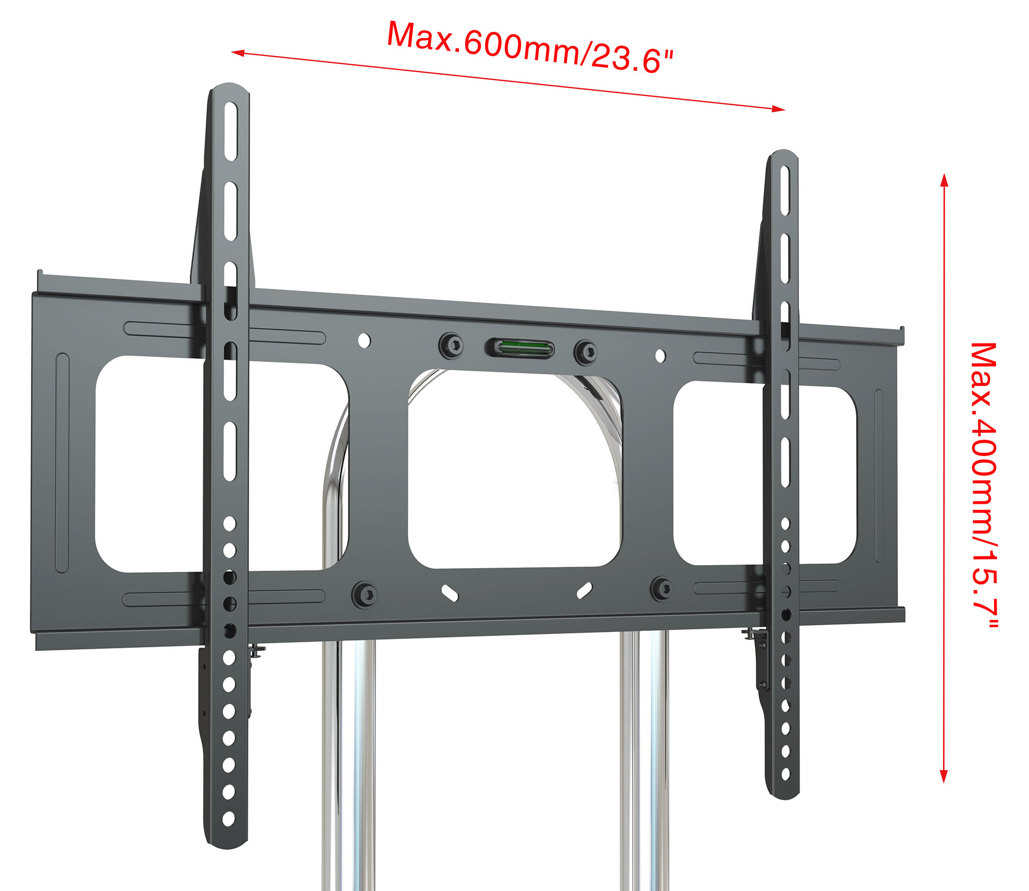 Стойка для телевизора Cactus CS-ST04H черный 37"-70" макс.45кг напольный мобильный