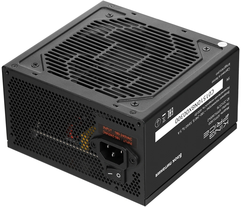 Блок питания KingPrice ATX 600W KPPSU600 (20+4pin) 120mm fan 4xSATA RTL