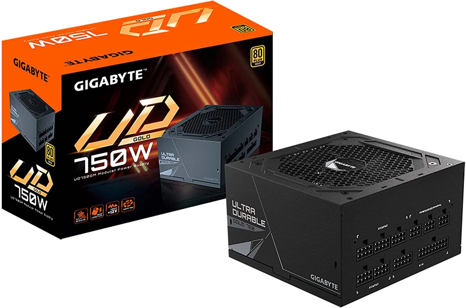 Блок питания Gigabyte ATX 750W GP-UD750GM PG5 V1 80+ gold (20+4pin) APFC 120mm fan 8xSATA Cab Manag RTL
