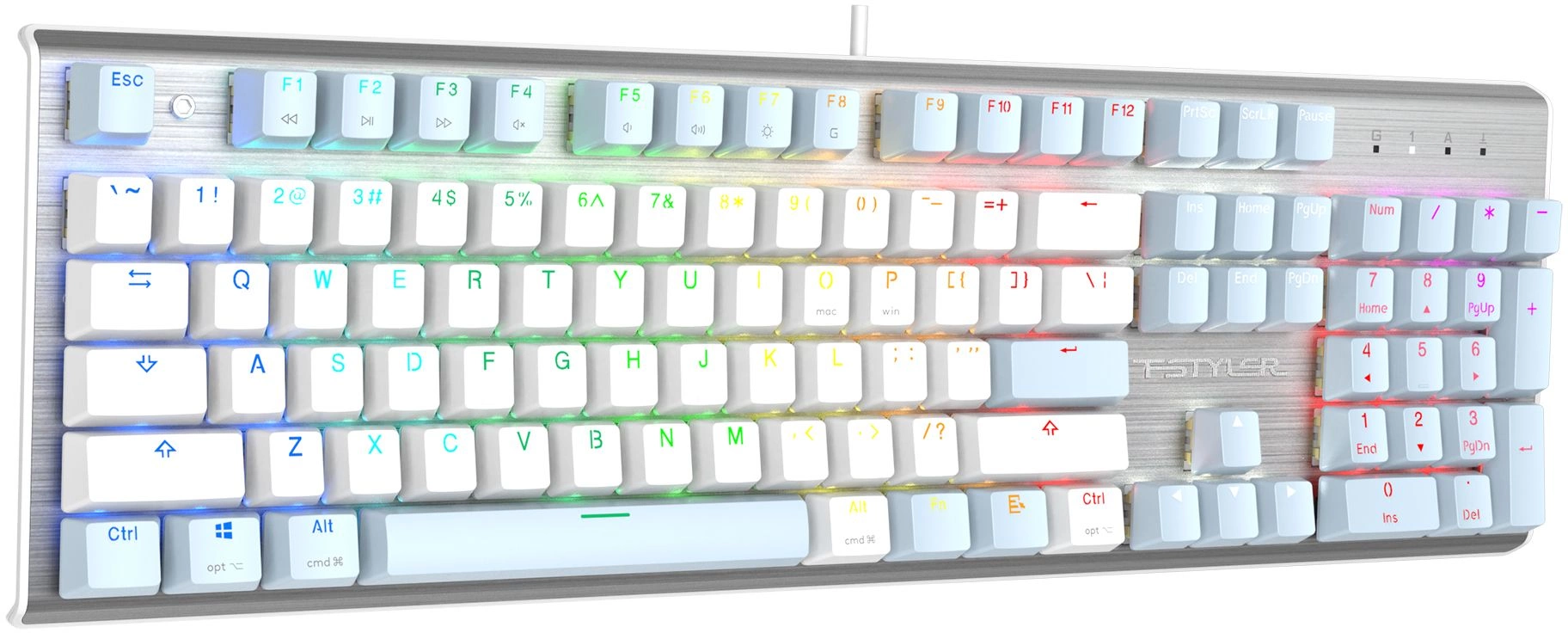 Клавиатура A4Tech FS100 механическая синий USB for gamer LED кабель 1.8м