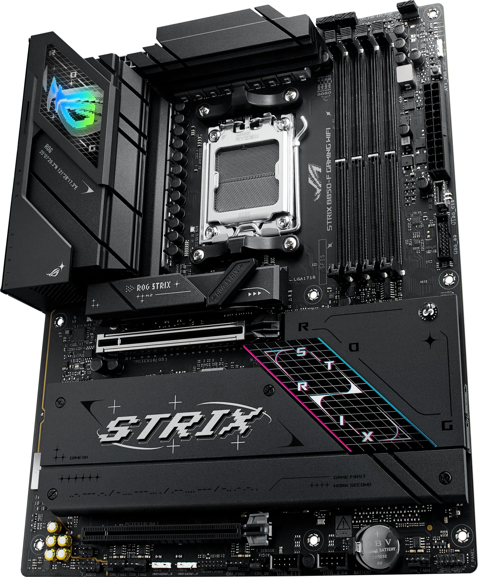Материнская плата Asus ROG STRIX B850-F GAMING WIFI Socket AM5 AMD B850 4xDDR5 ATX AC`97 8ch(7.1) 2.5Gg RAID+HDMI+DP