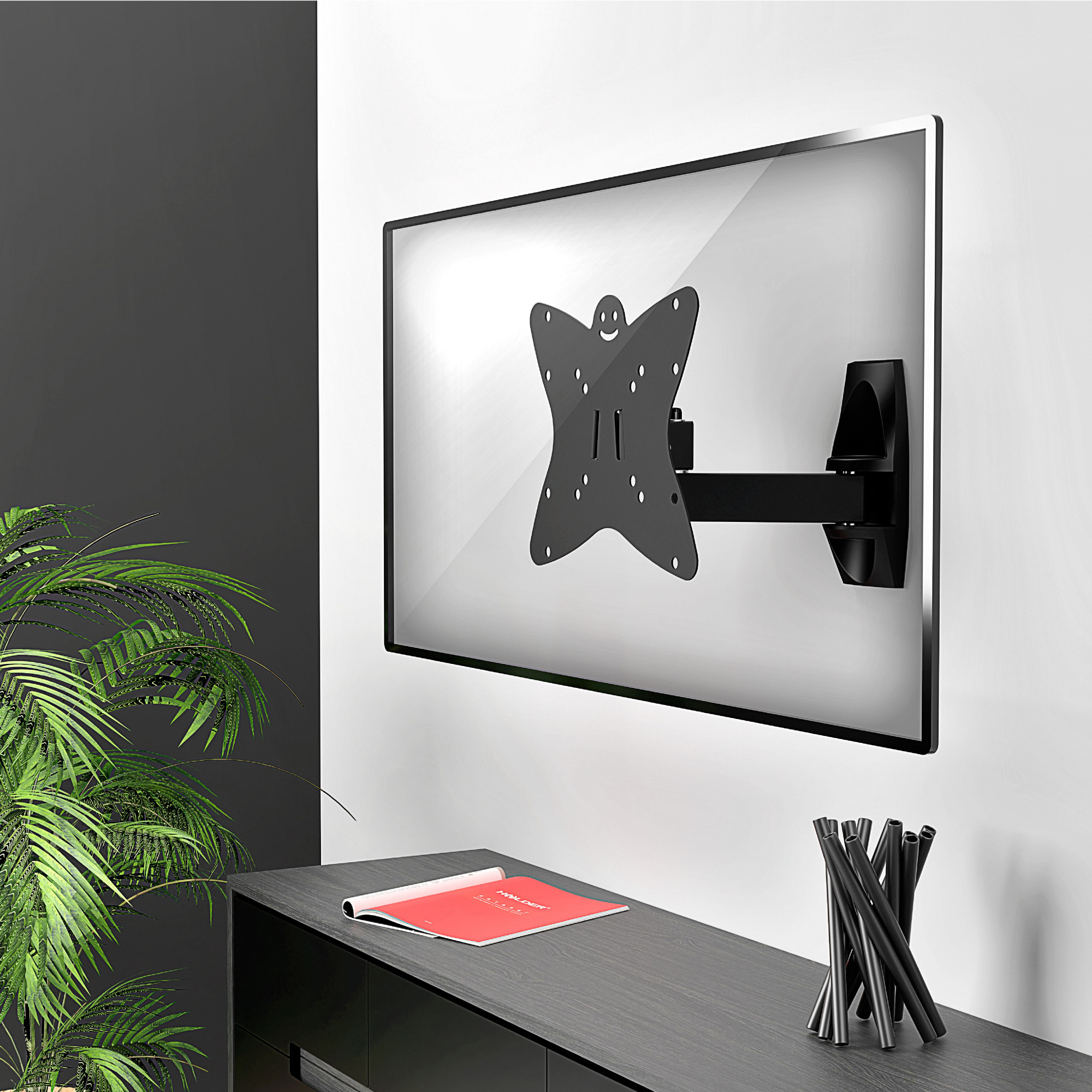 Кронштейн для телевизора Holder LCDS-5037 металлик 19"-50" макс.30кг настенный поворот и наклон