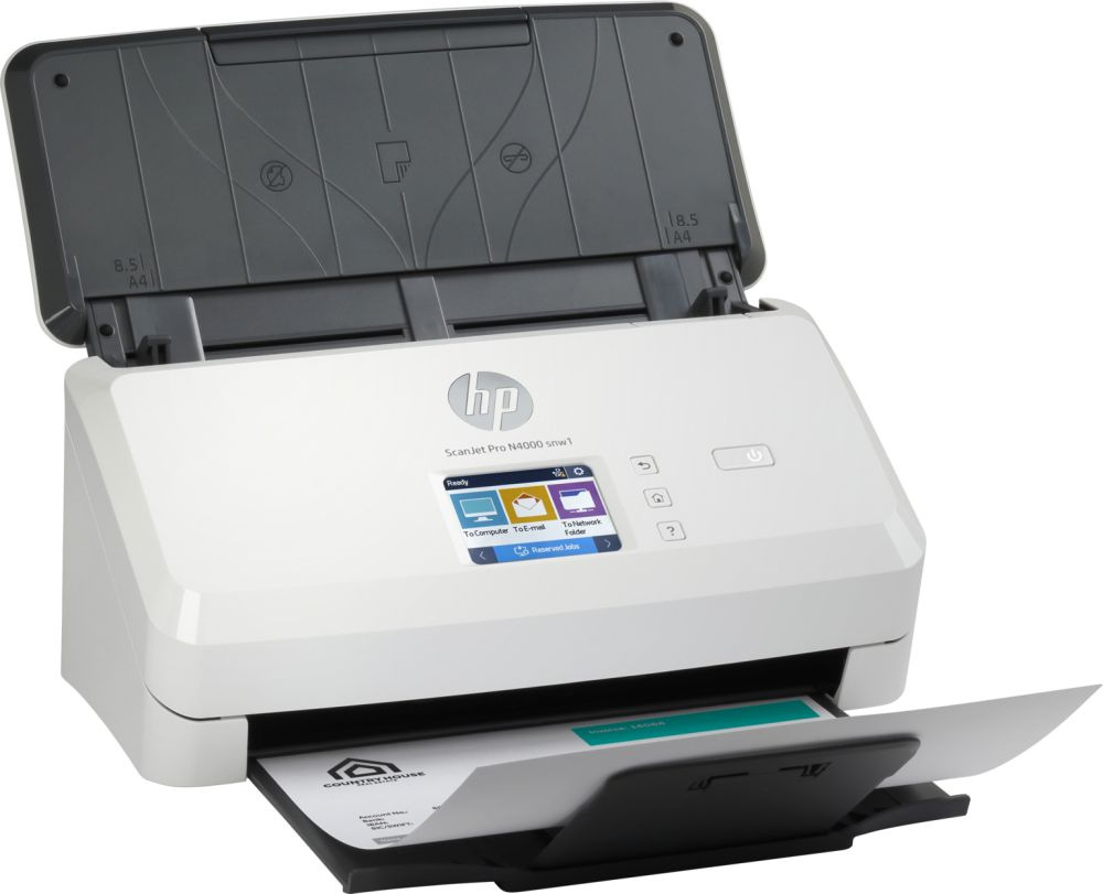 Сканер протяжный HP ScanJet Pro N4000 snw1 (6FW08A) A4 белый/черный