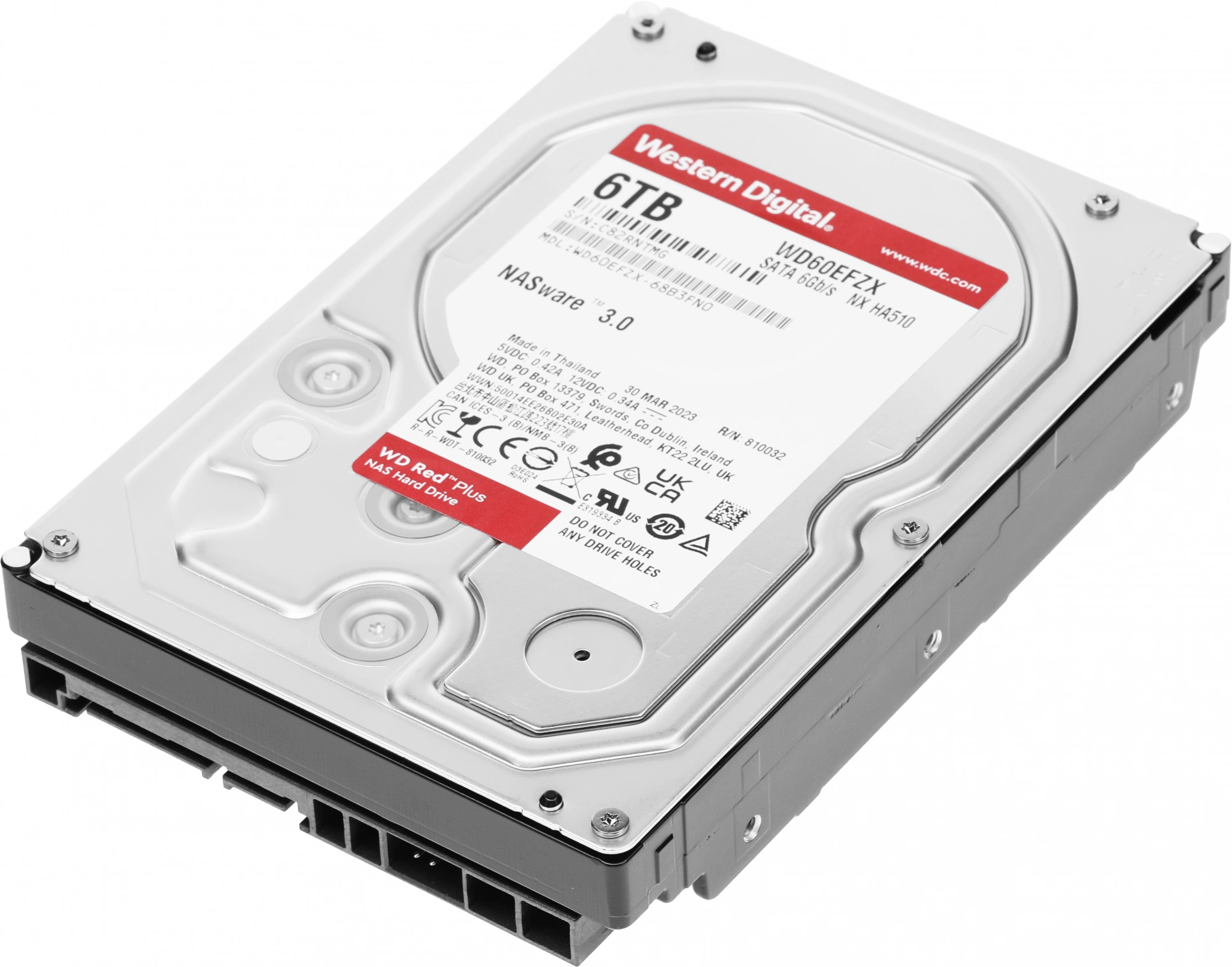 Жесткий диск WD SATA-III 6Tb WD60EFZX NAS Red Plus (5640rpm) 128Mb 3.5"