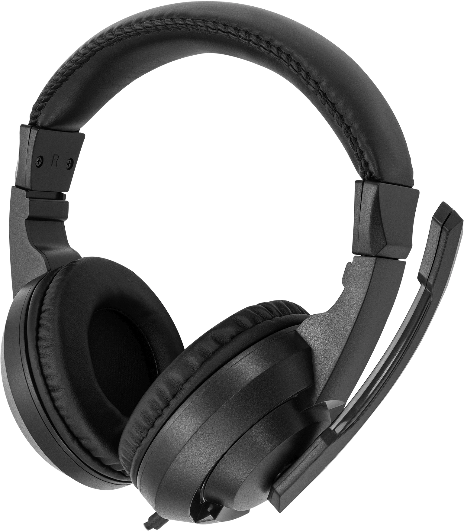 Наушники с микрофоном Оклик HS-L315G черный 1.8м накладные USB оголовье (2007552)