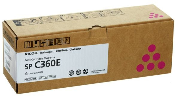 Картридж лазерный Ricoh SP C360E 408190 пурпурный (1500стр.) для Ricoh SP C360DNw/C360SNw/C360SFNw/C361SFNw
