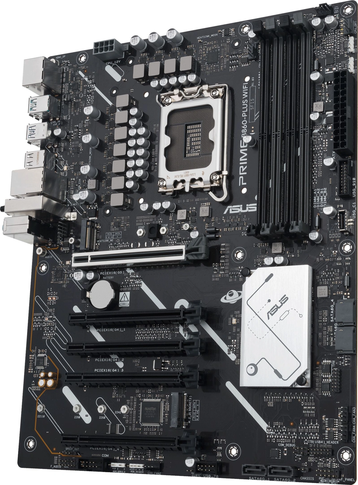 Материнская плата Asus PRIME B860-PLUS WIFI Soc-1851 Intel B860 4xDDR5 ATX AC`97 8ch(7.1) 2.5Gg RAID+HDMI+DP