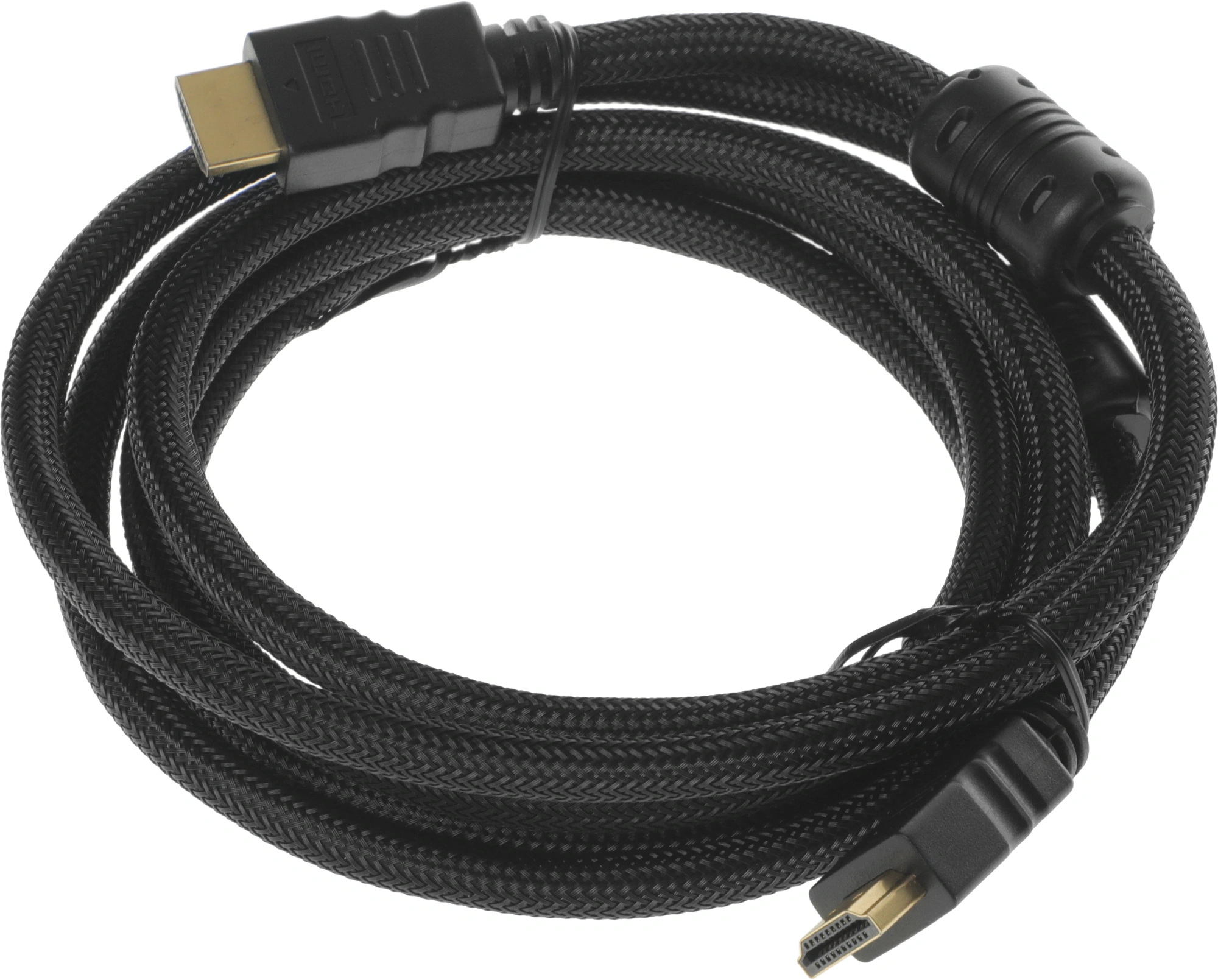 Кабель аудио-видео Buro HDMI (m)/HDMI (m) 2м. феррит.кольца позолоч.конт. черный (HDMI-V1.4-2MC)