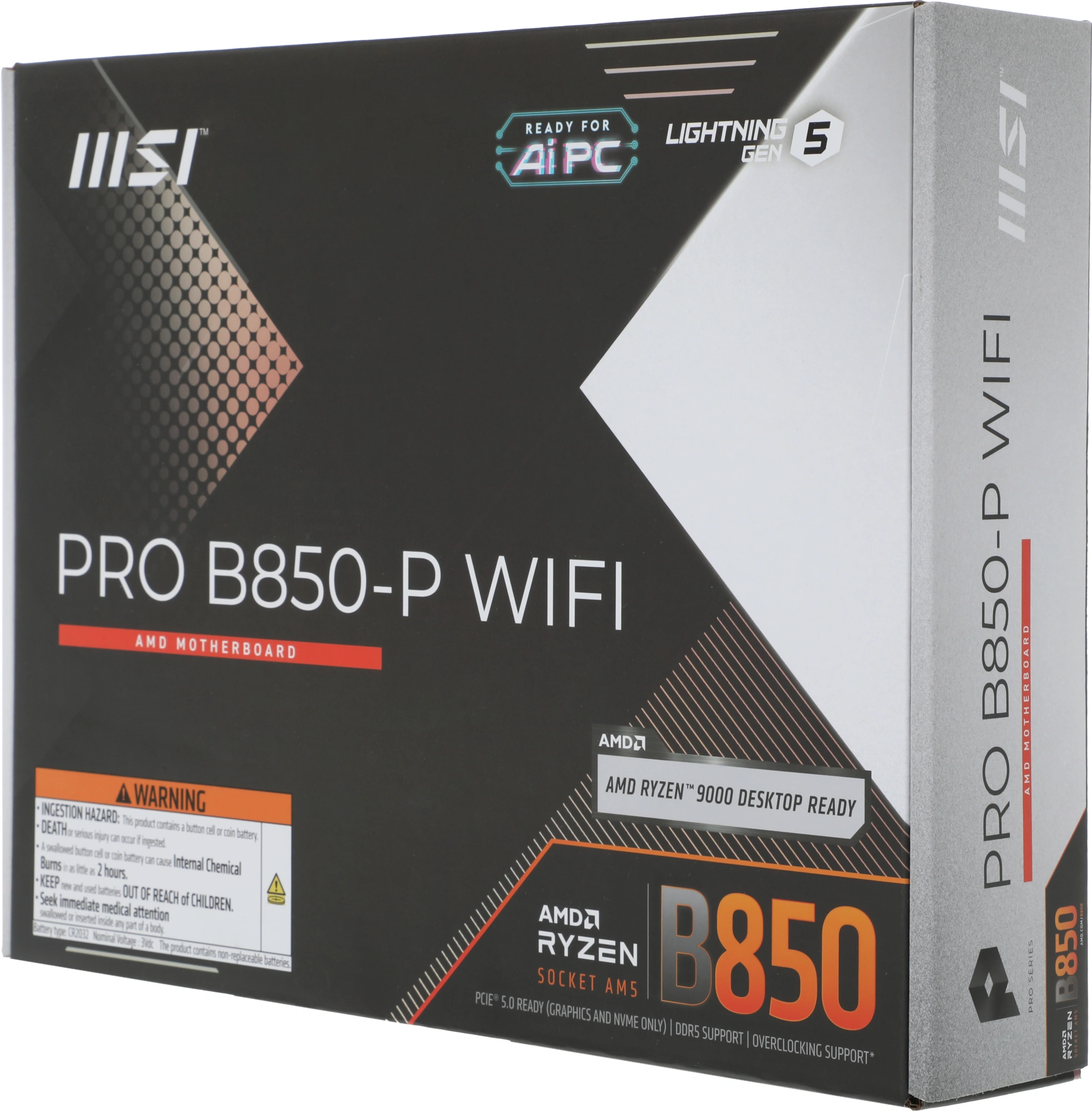 Материнская плата MSI PRO B850-P WIFI  Socket AM5 AMD B850 4xDDR5 ATX AC`97 8ch(7.1) 5Gigabit RAID+HDMI