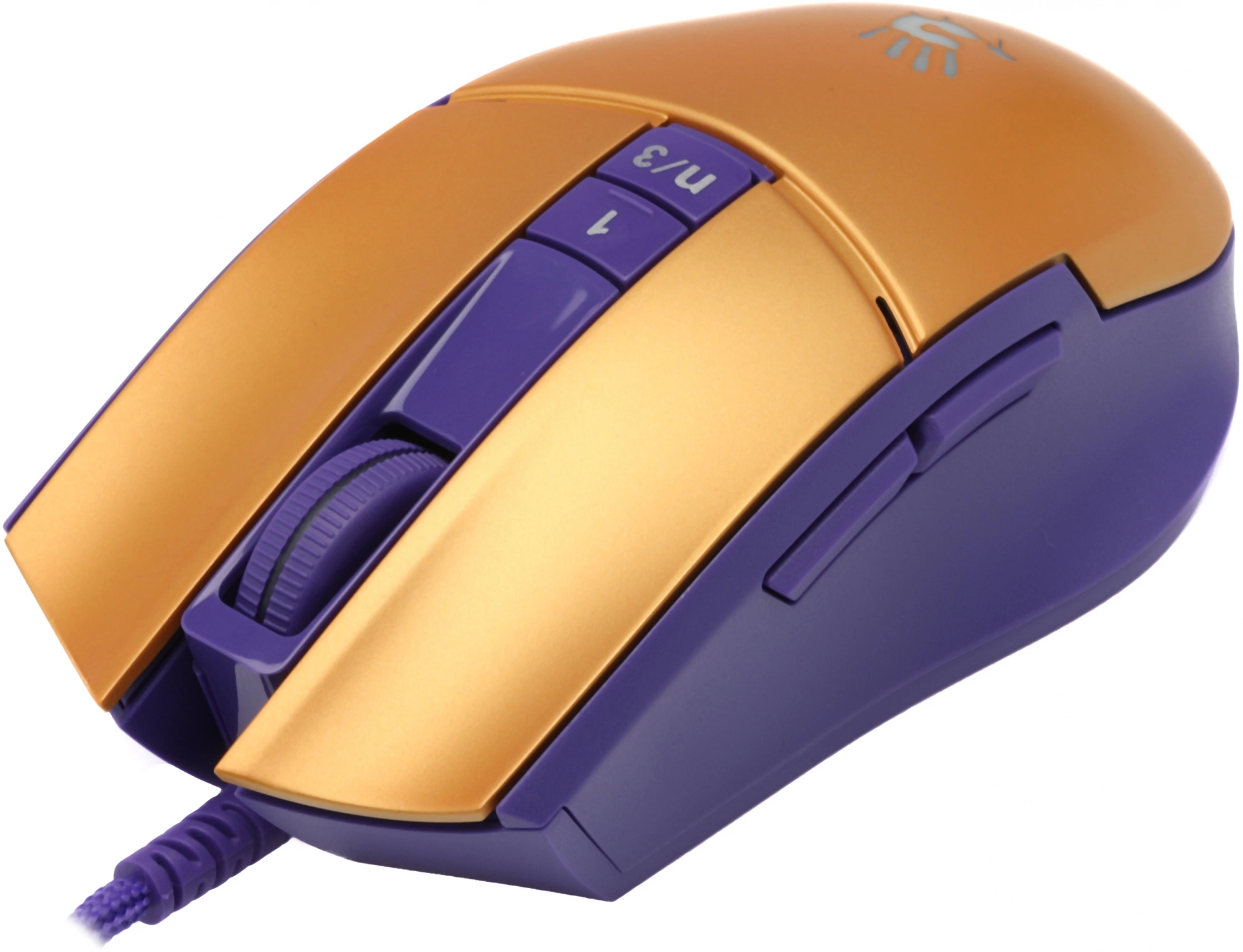 Мышь A4Tech Bloody L65 Max желтый/фиолетовый оптическая 12000dpi USB 6but (L65 MAX/ROYAL VIOLET)
