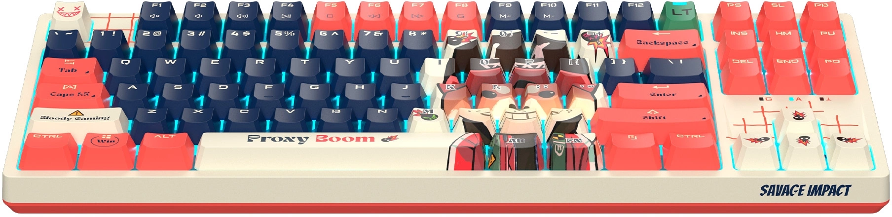 Клавиатура A4Tech AT87 Proxy Boom бежевый/красный USB for gamer LED (AT87) кабель 1.8м